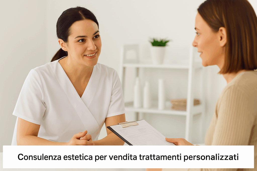 Consulenza estetica per vendita trattamenti personalizzati